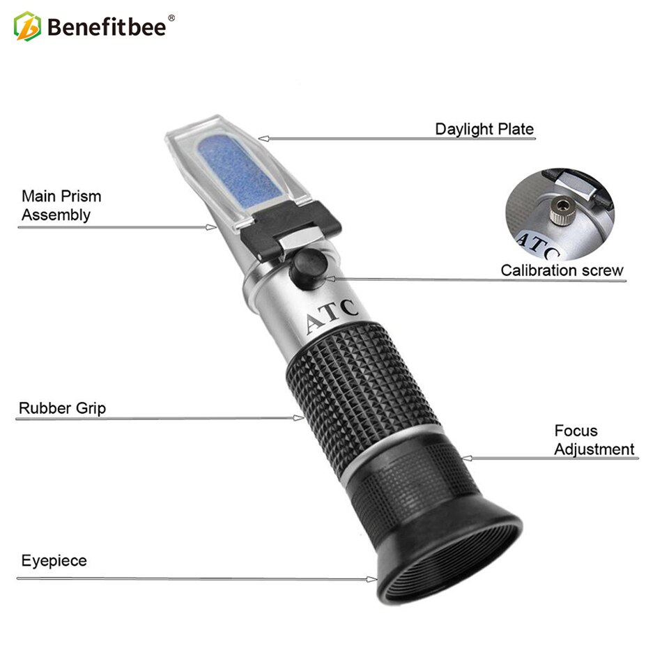 Benefitbee Bee Tools Honey Refractometer 58-90% (sugar content) Beekeeping Refractometer Handheld Honey Concentration Meter