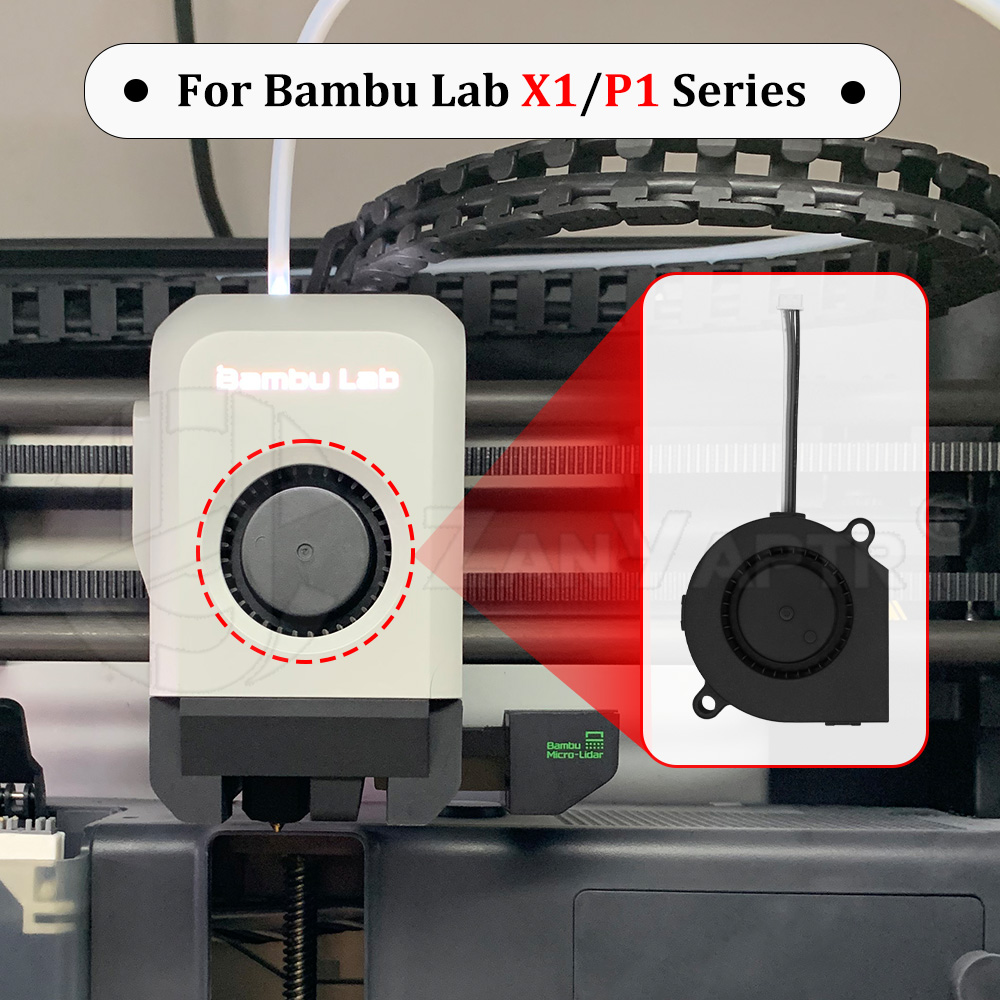 Cooling Fan For Bambu Lab X1 X1C P1 P1S Front Shell Component Cooling Drum Fan Model Double Ball Bearing High Speed 5015