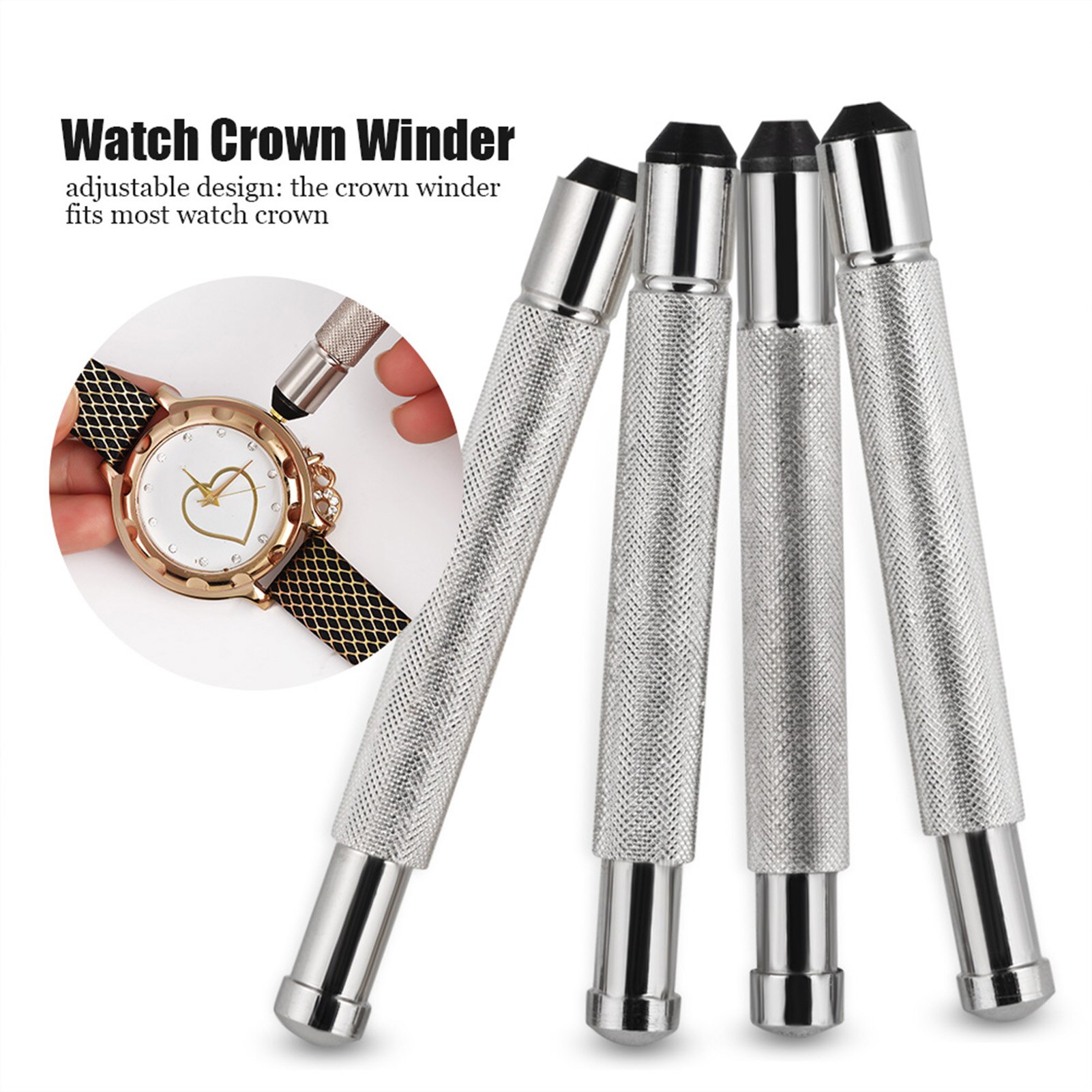 Bobinadora de corona de reloj, herramienta de reparación de tornillo de bobinado de corona de reloj mecánico Manual para relojero de 3mm/3,5mm/4mm/4,5mm, 1 unidad