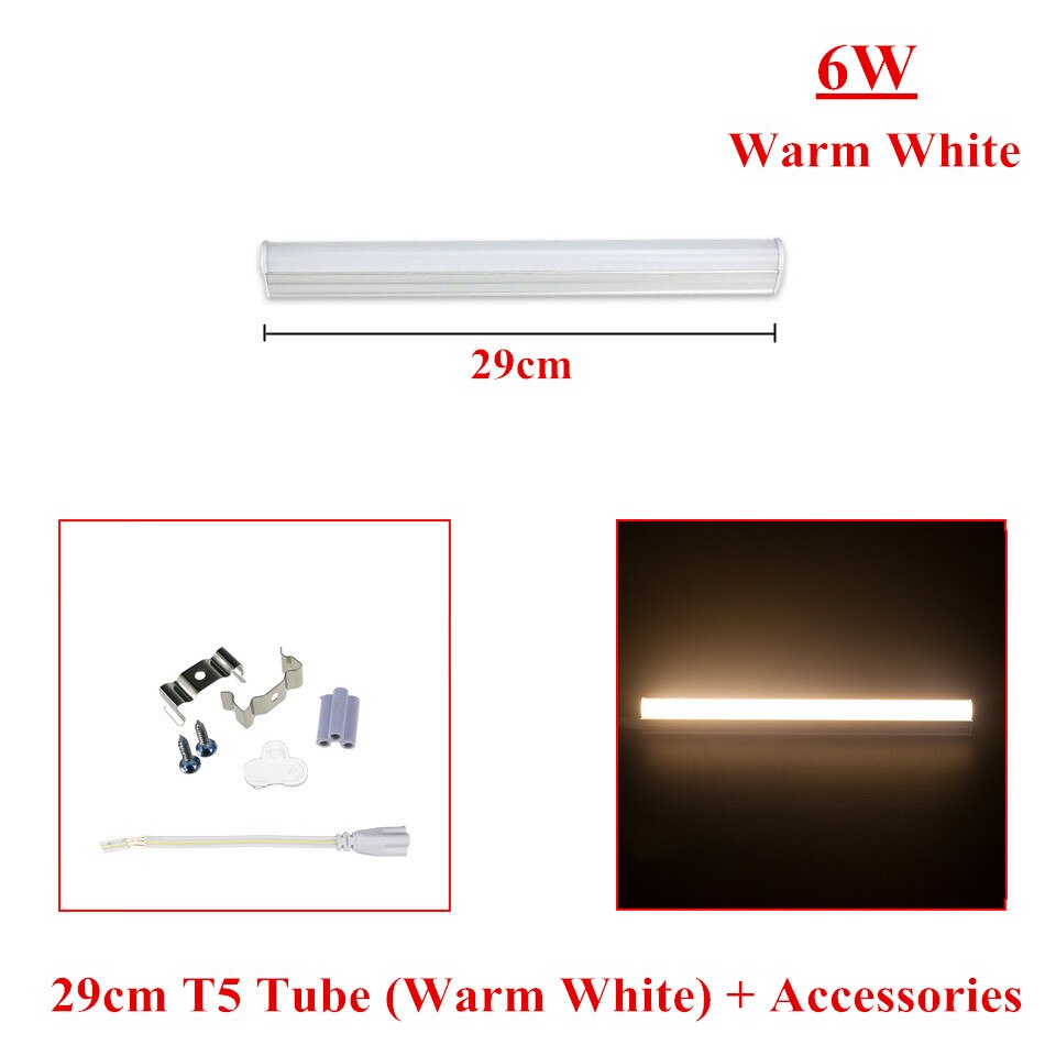 220/240v t5 led -rørvæglampe kold/varm hvid fluorescerende  t5 integreret lys led -rør 30cm 6w 60cm 10w 24/48 stk. led -rørlampe: 6w rør varm hvid