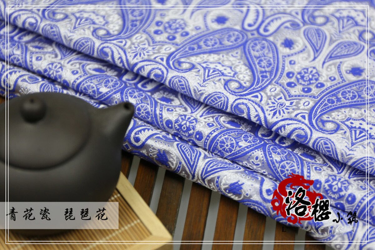Brokad jacquard siden tyg kostym kinesiska kläder klänning kimono kläder tyger pipa blomma