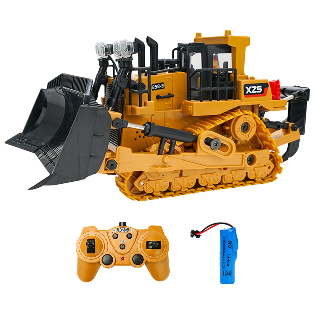 1/24 9ch rc excavator bulldozer toy electric crawler car with light music remote control toy