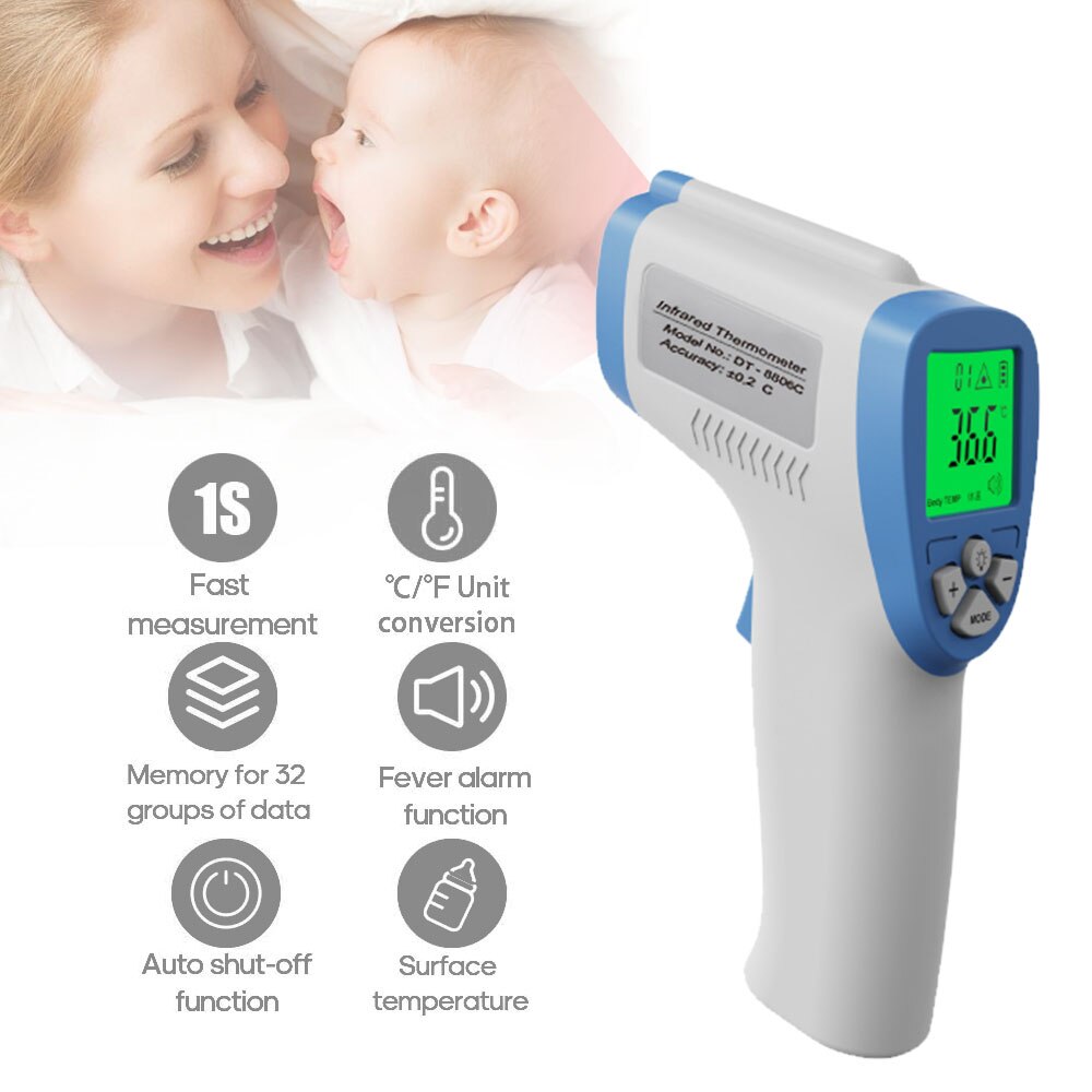 Contactloze infrarood temperatuurmeter baby volwassene digitale lcd temperatuurmeter infrarood thermometer thermometer: Type 7