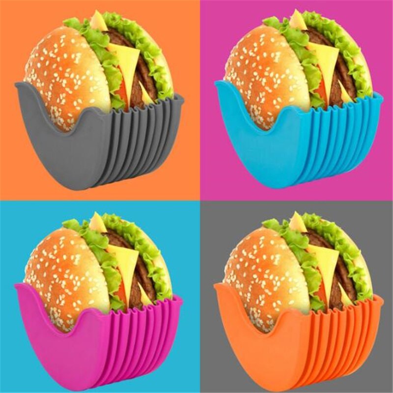 Retractable Hamburger Fixed Box Reusable Plastic Rack Burger Holder Kitchen Organizer Donuts Storage Case Burger Rack Holder