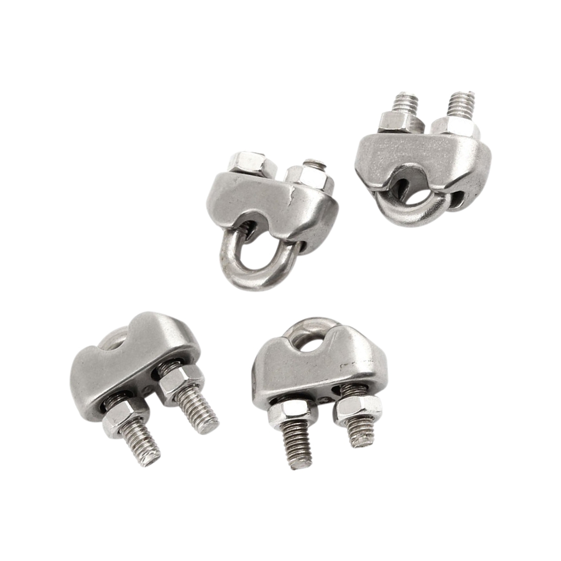 4pcs stainless steel cable clip saddle clamp for ropes 0.3cm 3mm wire