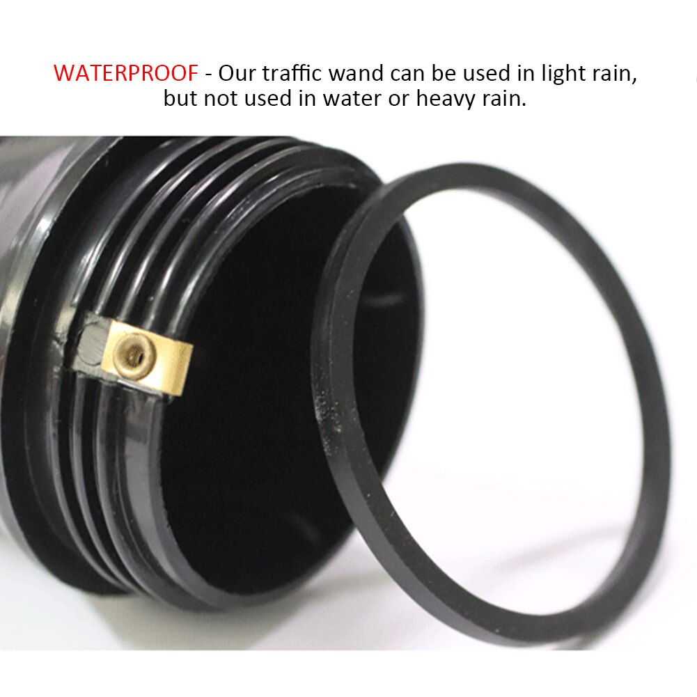 2pcs 21inch Battery Operated Safty LED Traffic Baton Wand Police Signal PVC Portable 2 Flashing Modes Indicator Warning