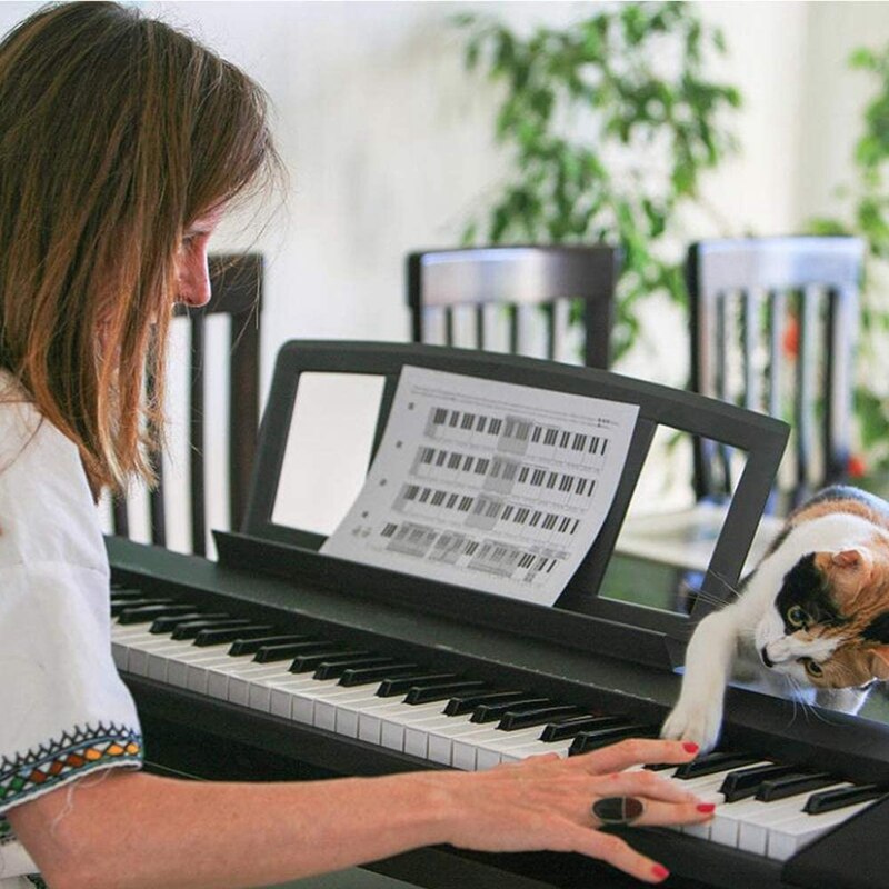 Music Stand Compatible with Numerous for Yamaha Models of Music Keyboard,Keyboard Stand Sheet Music with 4 Music Clip