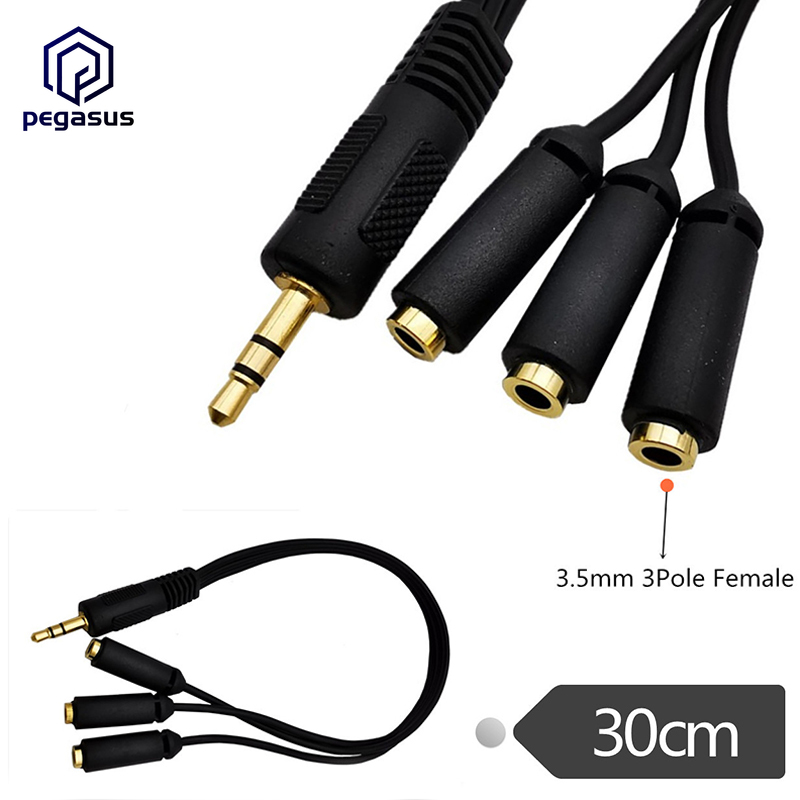 Câble de séparation Audio stéréo mâle vers femelle, 1 entrée 3 sorties, 3.5m, DC 0.3mm