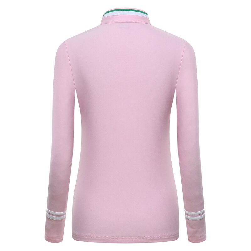 Golfkläder kvinnor långärmade skjortor golftoppar stå krage teamuniform utomhussportkläder college koreansk stil