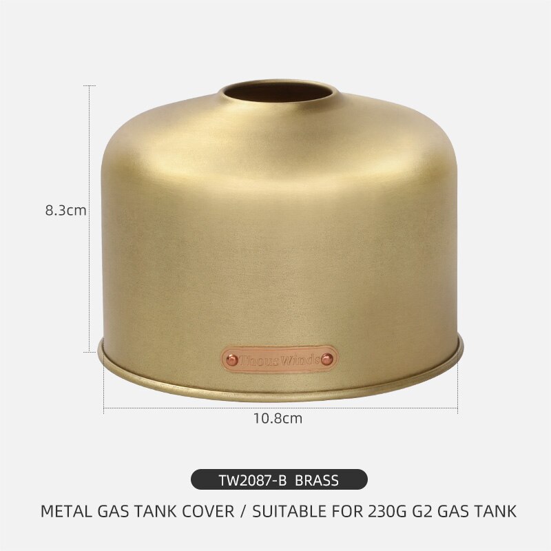 Thous Winds 450/230g Gas Canister Metal Cover Protector Outdoor Camping Gas Fuel Cylinder Storage Bag Canister Cover Protector: TW2087-B Brass