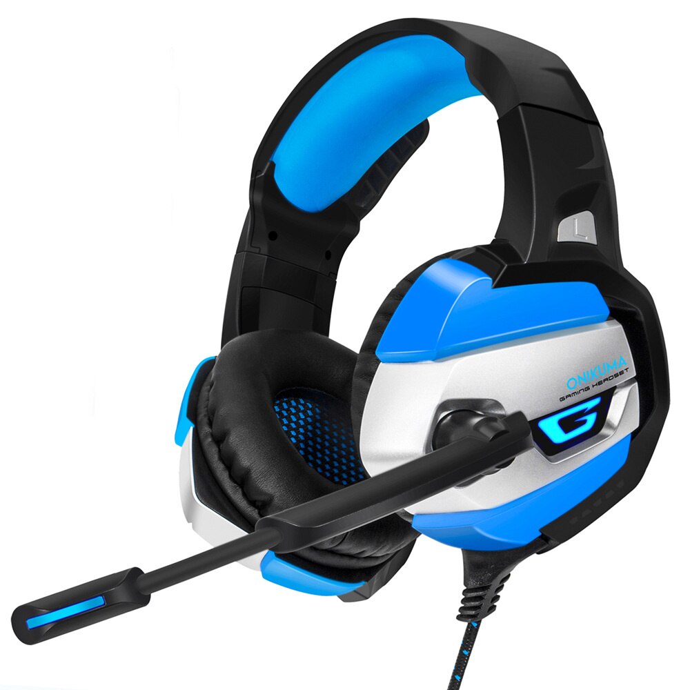 ONIKUMA Gaming Headset Gaming headphone Wired Earphone Casque Gamer Stereo Bass with Microphone Headphones For PS4 Laptop PC: K5 black blue