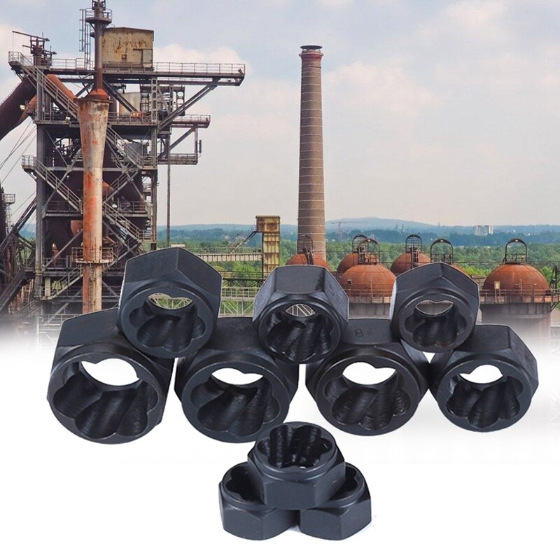 10Pcs Locking Wheel Nuts Remover Damaged Bolt Stud Extractor Removal Tool Kits