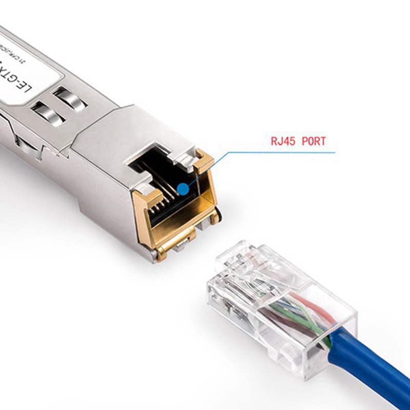 -SFP Module RJ45 Schakelaar Gbic 10/100/1000 Connector Sfp Koper RJ45 Sfp Module Gigabit Ethernet Poort 2 Pcs