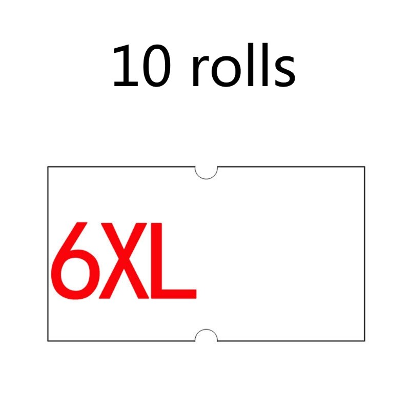 10 Rolls Price Labels Paper Labeller White Shop Price Label: 6XL