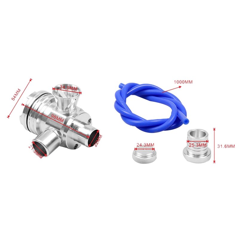 Para Volkswagen GTI escarabajo Jetta Golf A3 A4 A6 TT 1,8 T BOV Válvula de plata