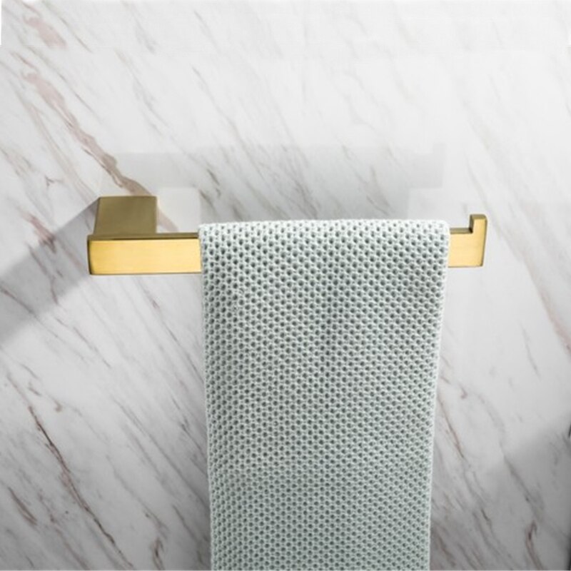 Bathroom Accessories Brushed Gold Toothbrush Holder Metal Wall Toilet Roll Paper Holder SUS304 Stainless Steel Bath Set Hooks: H