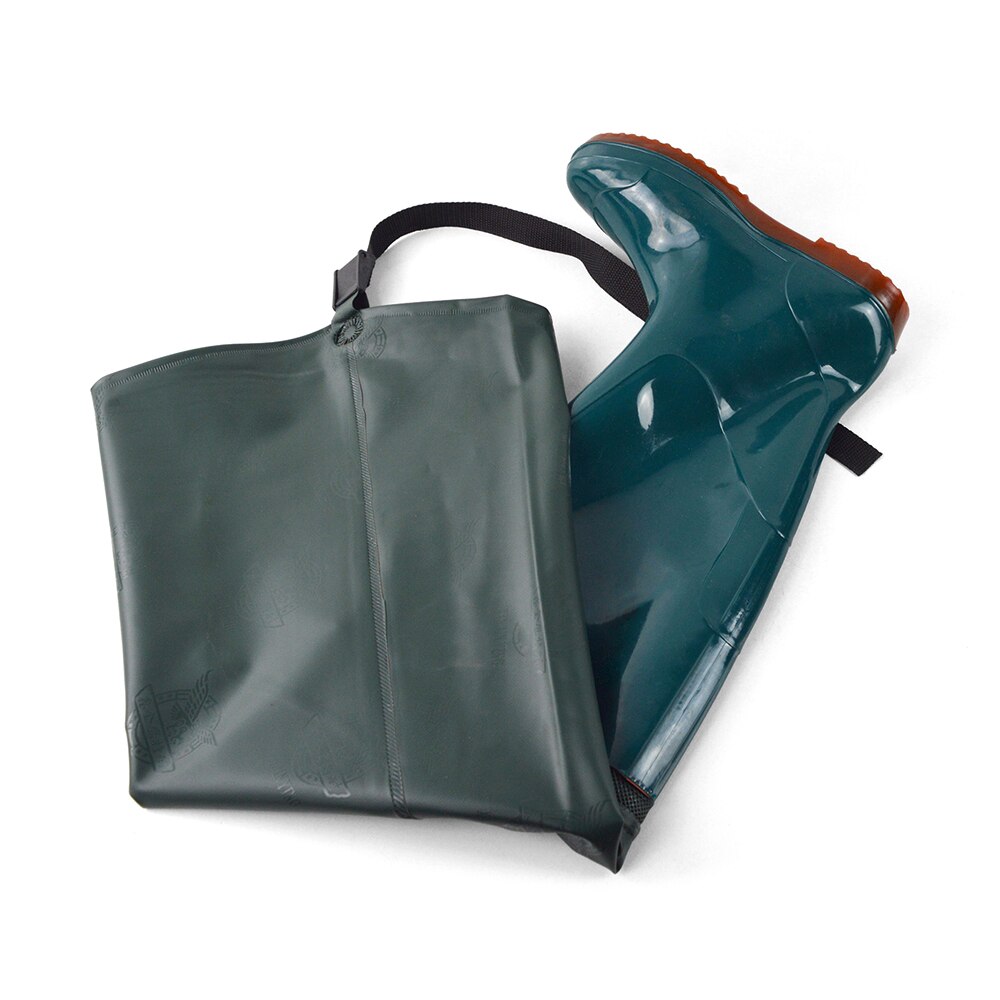 Fishing Hip Waders Underwater Boots Lightweight Waterproof Unisex PVC Nylon Fishing Water Pants Cleated Sole Wader Boots