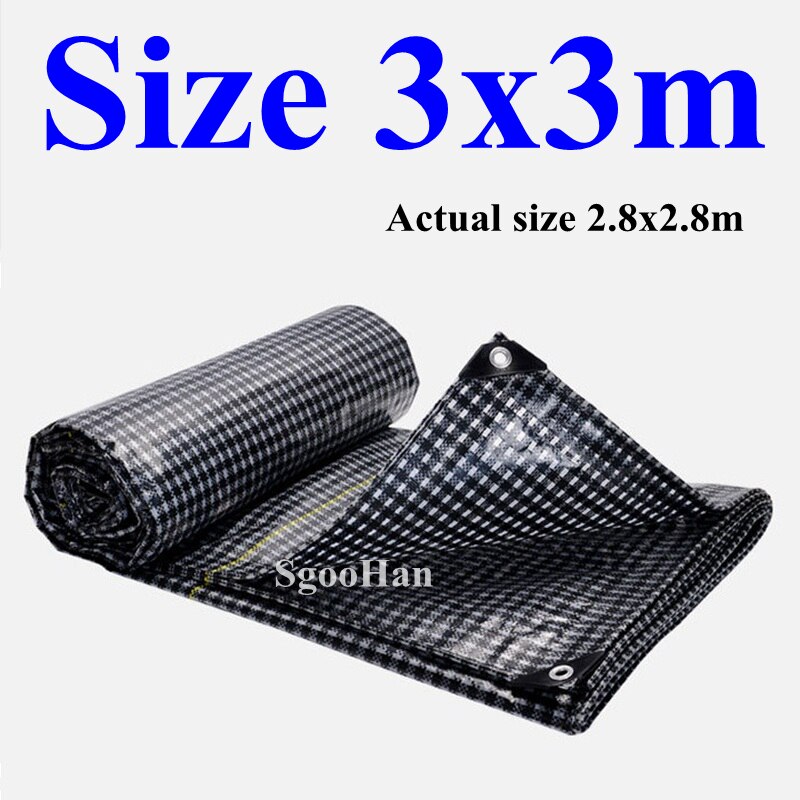 0.32mm pe presenning regntät duk utomhus markis skuggning segel båt lastbil skärmtak mark duk hund husdjur hus vattentät duk: 3 x 3m