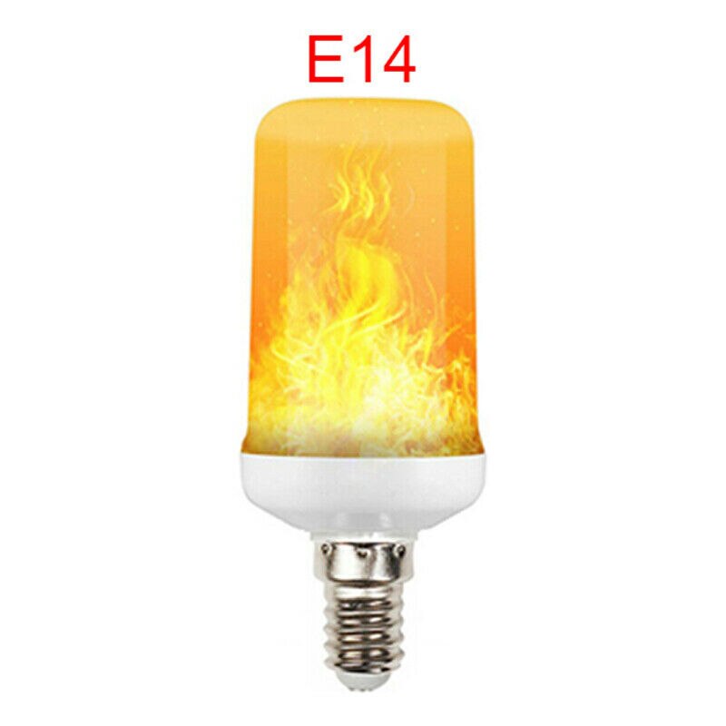4 tilstande førte brandeffekt  e12 e14 b22 e27 førte pærer magnetisk flammelampe med fjernbetjening usb opladet bordnatlys: E14