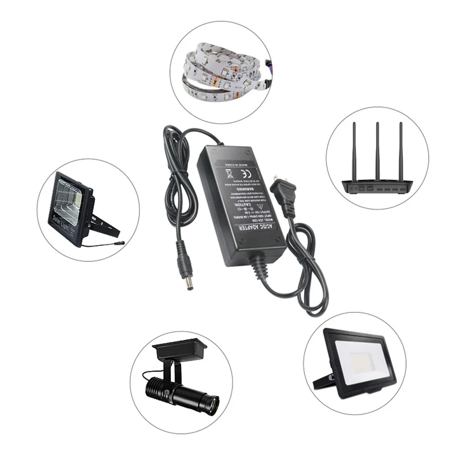 Transformateur d'alimentation AC 110V 220V à DC 12V 1A 2A 3A 4A 5A 6A 8A, adaptateur de pilote LED, convertisseur 12V, chargeur pour bande LED