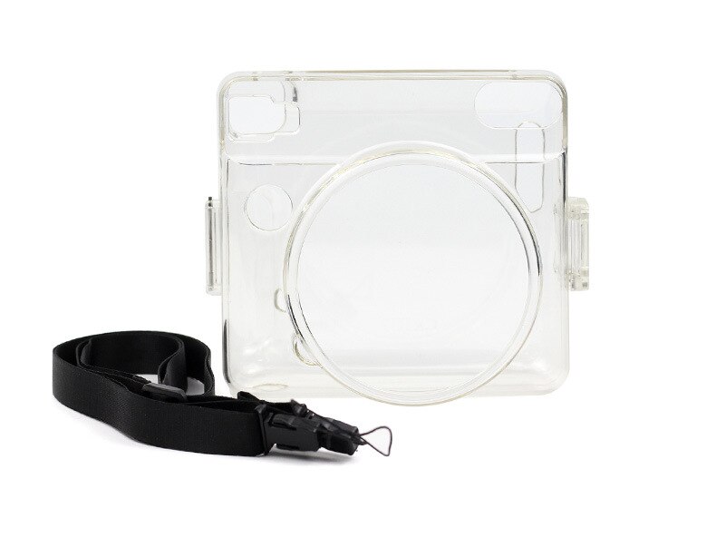 Fujifilm Instax Square SQ 6-funda de cristal para cámara, bolso de hombro con correa transparente de PVC, Protector de Cámara de película instantánea, funda de concha