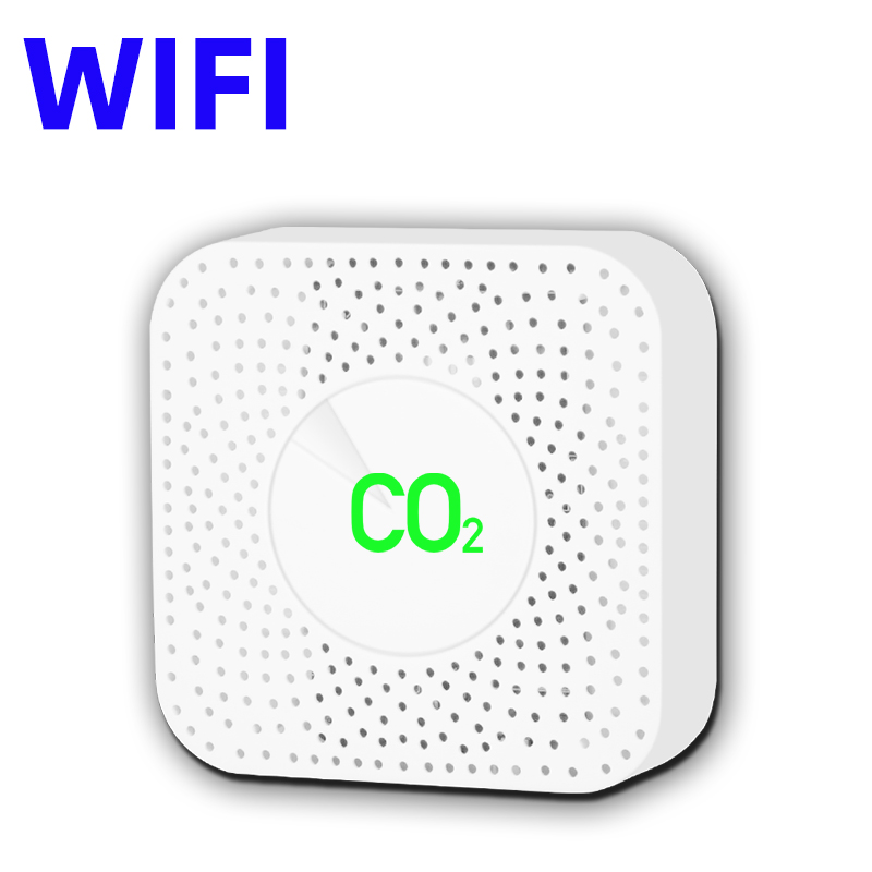 Tuya CO2 Carbon Dioxide Sensor co2 detector NDIR High-precision Measurement Exceeds Standard Alarm Smart Home Linkage tuya senso: WHITE