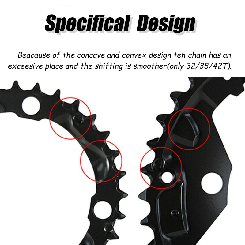 ELYON MTB 104BCD Chainring 64BCD 24/32/42T Bicycle Chain Ring 3X10S Triple Crankset Road Bicycle Mountain Bike Crank Cycle Parts