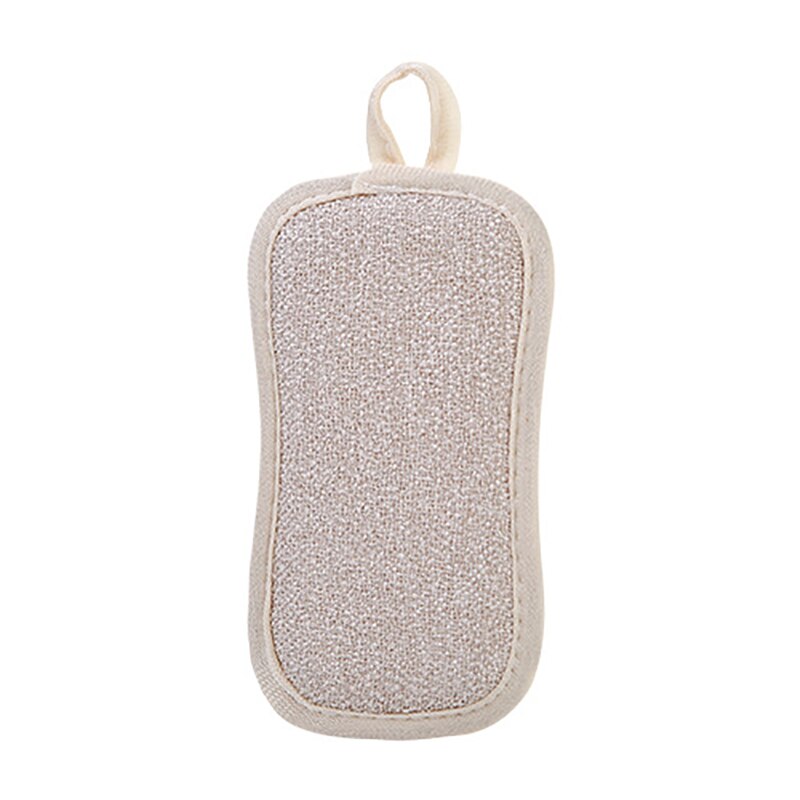 Dish Towel Home Degreasing Dish Brush Cleaning Cloth Bamboo Fiber Double-sided Antibacterial Sponge Dish Cloth Cleaning Supplie: 04beige