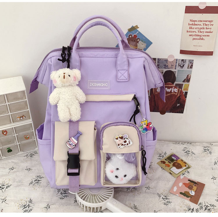 Vrouwelijke Jk Japanse Ita Tas Kawaii Transparante Zak Student Schooltas Grote Capaciteit College Stijl Rugzak Voor Vrouwen: Paars