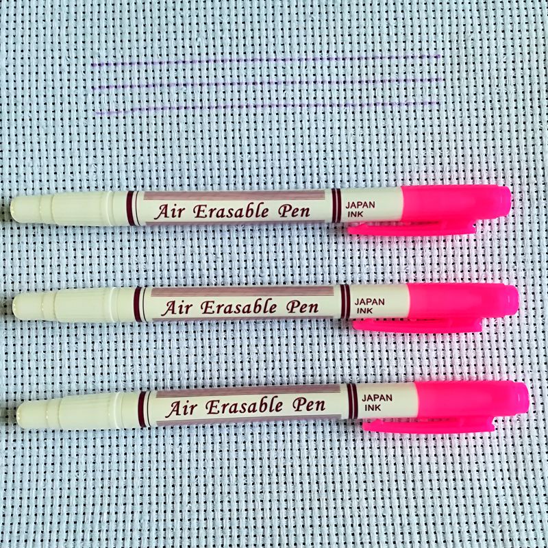 Rotulador textil de doble cara, rotulador borrable de agua, color rosa, bolígrafo neumático borrable púrpura, marcadores para tela, accesorios de costura: 3 pcs Pink Eraser