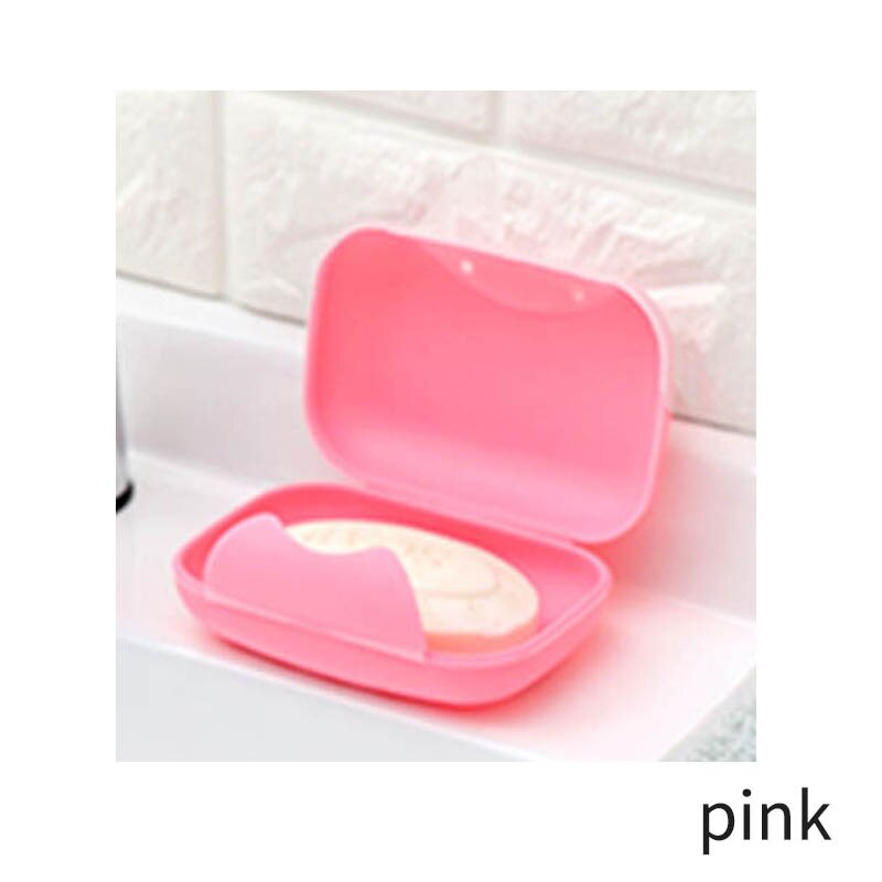 Estojo de sabonete redondo para viagem, portátil, cor, recipiente, caixa de sabonete, chuveiro, casa, banheiro, vedado, suprimentos para viagem: Rosa / L