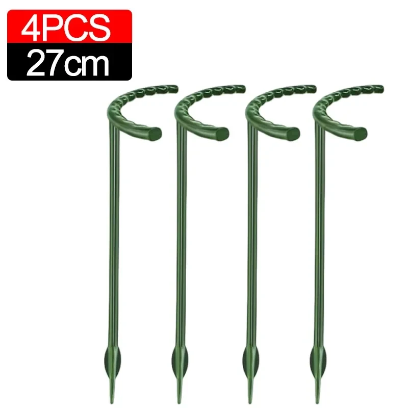 Soporte de plástico para plantas, marco de pila, arreglo de invernadero, varilla fija semicircular, soporte de escalada para plantas y flores de interior, 1/40 Uds.: Rojo