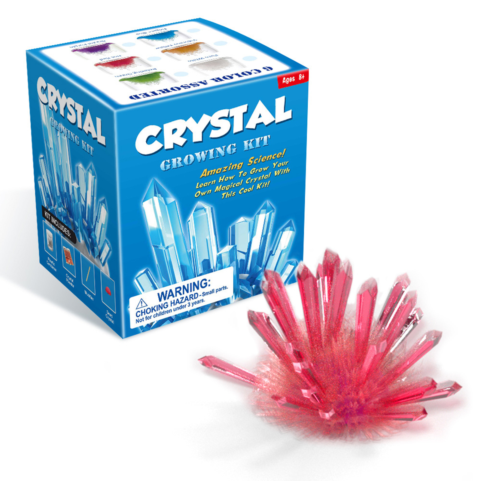 Crystal Growing Kit STEAM Chemical Science Experiment Educational Craft DIY Projects Kits Lab Experiment: Red