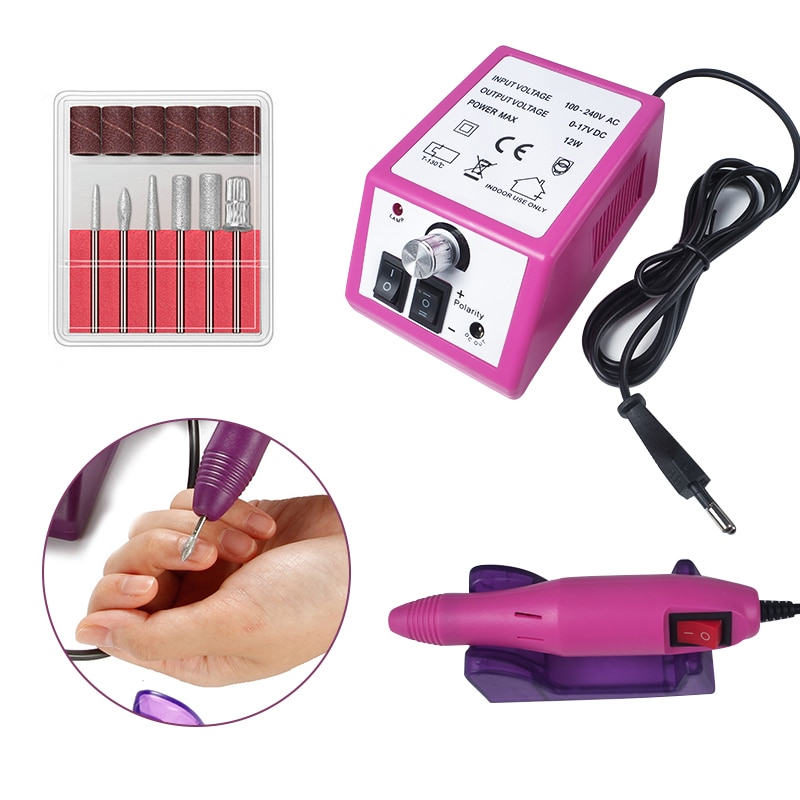 Electric Manicure Machine Set 20000RPM Nail Drill Milling Cutter Nail Art Sanding File Gel Cuticle Remover