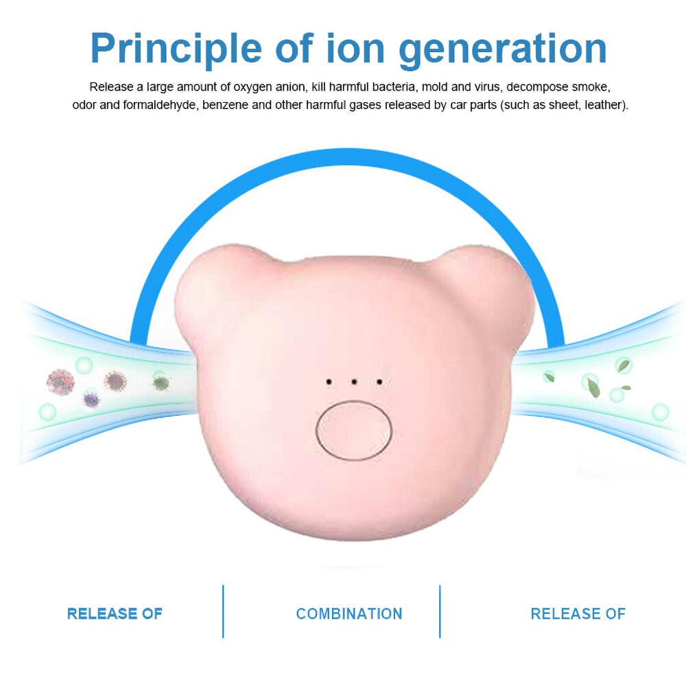 Necklace Air Purifier Portable USB Electric Air Freshener No Radiation Low Noise Negative Ionizer For Kid Adult Personal