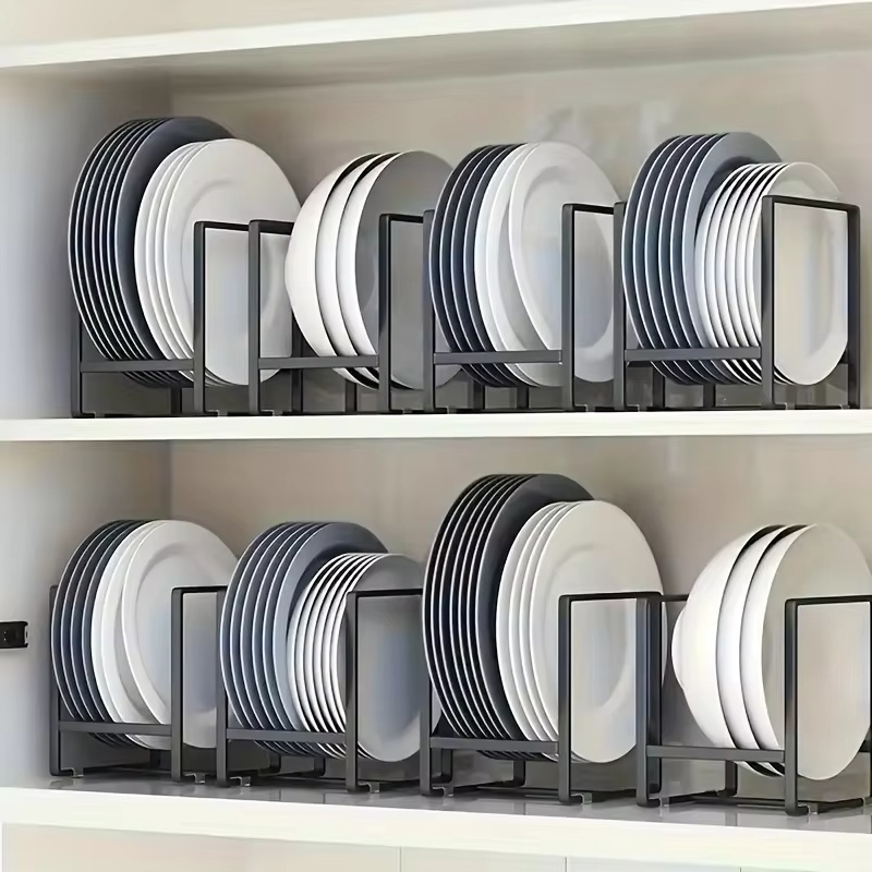 kitchen cabinet plate storage countertop dish rack drawer dinner plate partition drain rack layered storage rack bowl storage