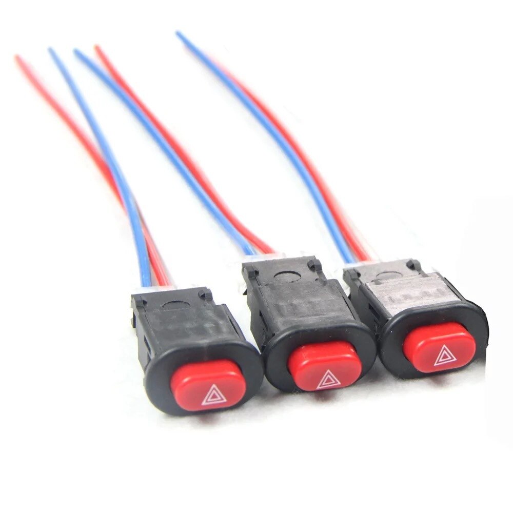 Motorcykel tuning dele hazard light kontakt knap dobbelt blink advarsel nødlys signal blink med 3 ledninger indbygget lås