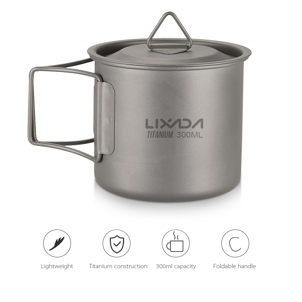 # letvægts titanium vand krus camping folde spork ske til rejse service udendørs køkkengrej middag bestik sæt drikkevarer