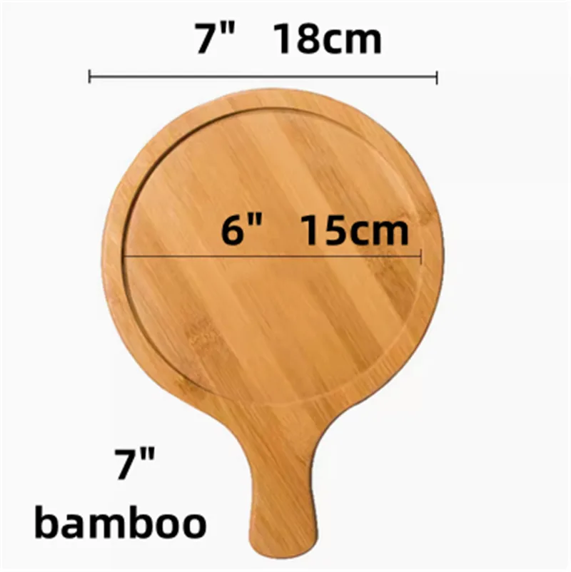 Wooden Pizza board Round with Hand Pan Baking Tray Stone Cutting Board Platter Pizza Bamboo Cake Bakeware Tools rejilla para: MULTI