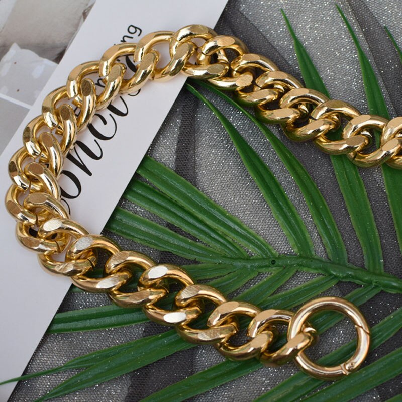 30cm européen et américain petit parfum vent métal aluminium sac chaîne bijoux collier chaîne accessoires sac chaîne: Or