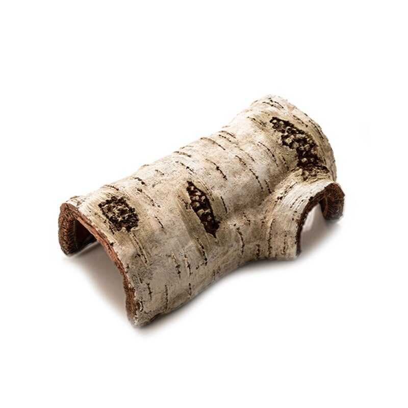 Y1QB – cachette de serpent pour petits reptiles, grotte en forme de bouleau artificiel, décoration de Terrarium