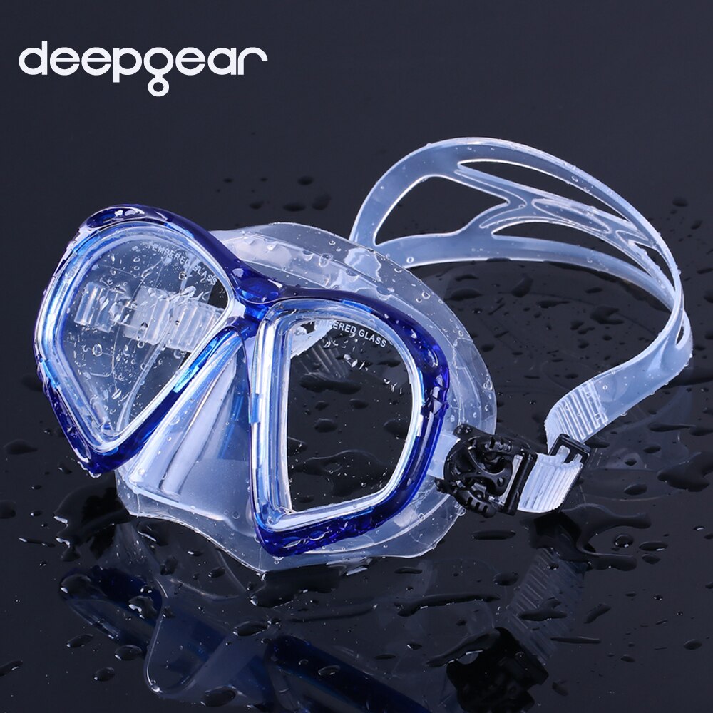DEEPGEAR Profession scuba mask Silicone Tempered glass Adult snorkel mask Two windows scuba mask diving equipment