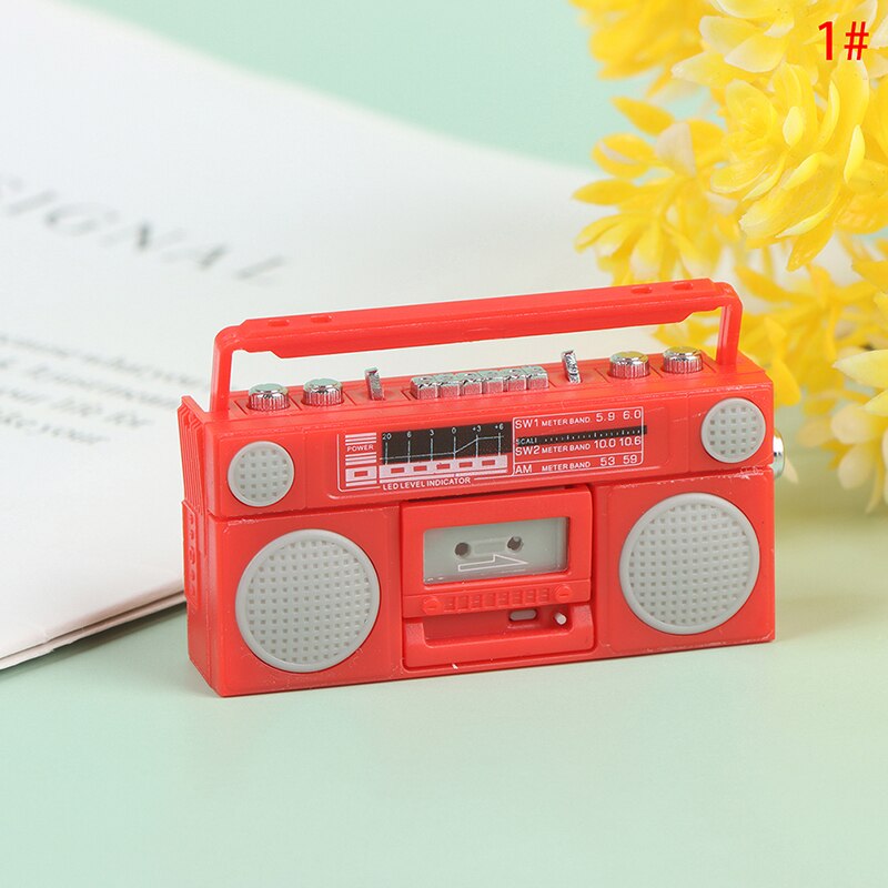 1:12 Dollhouse Miniatuur Ouderwetse Radio Recorder Model Retro Radio Model Meubels Accessoires Speelgoed