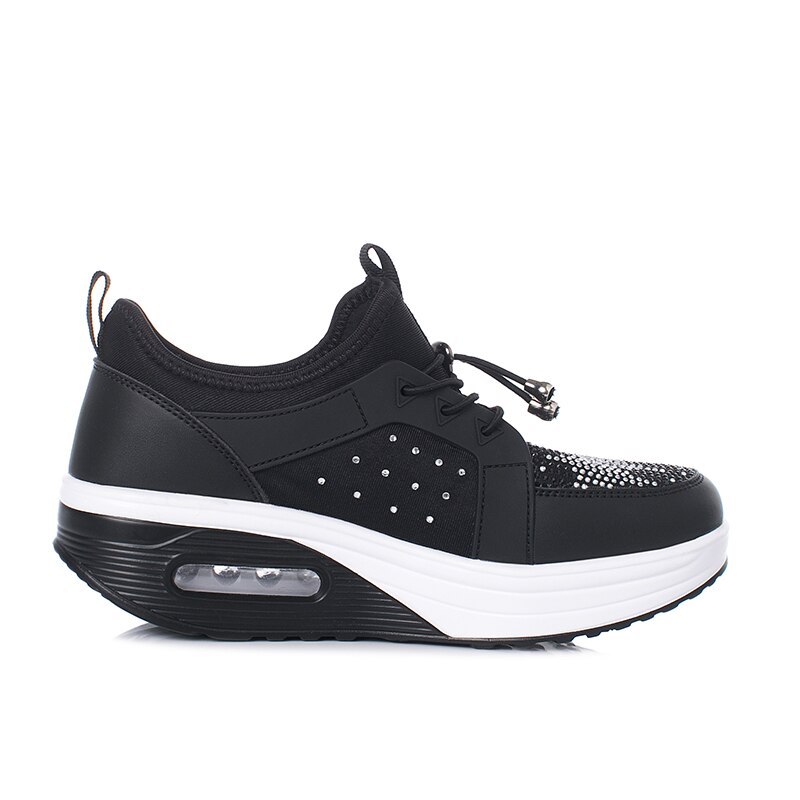EOFK femmes baskets chaussures printemps automne plat Slip-on plate-forme baskets dames chaussures mocassins Bling cristal décontracté caoutchouc