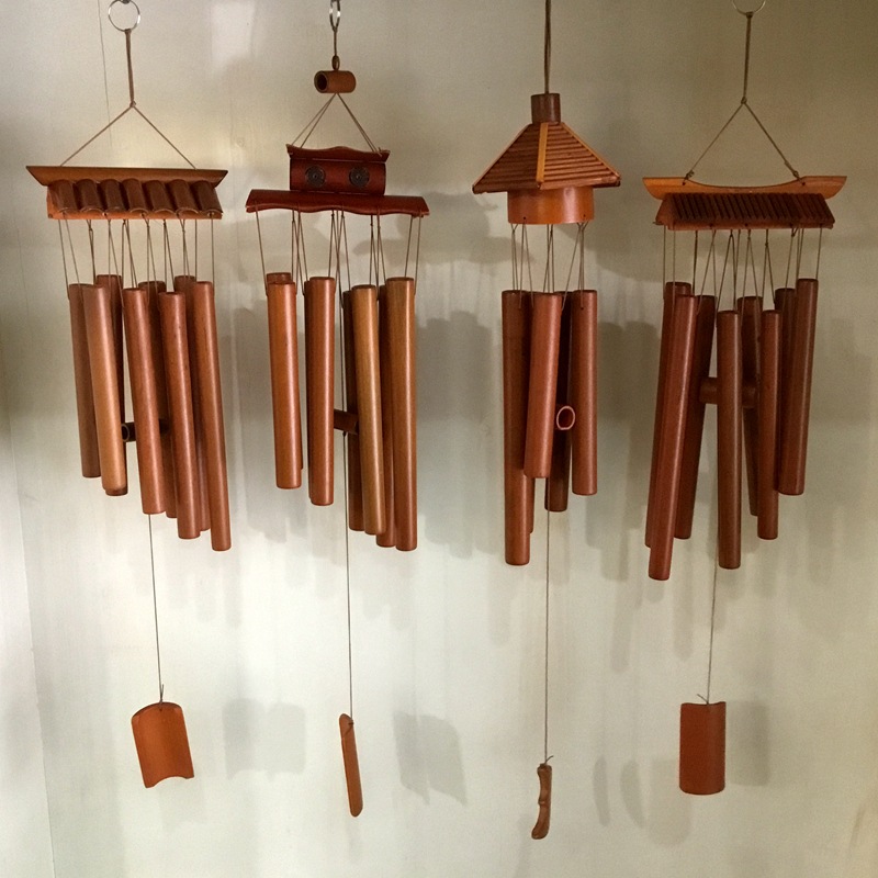 Japansk stil lykke ringetoner bambus vindklokke rør udendørs hængende klokker ornamenter udendørs gård have ornamenter  la520