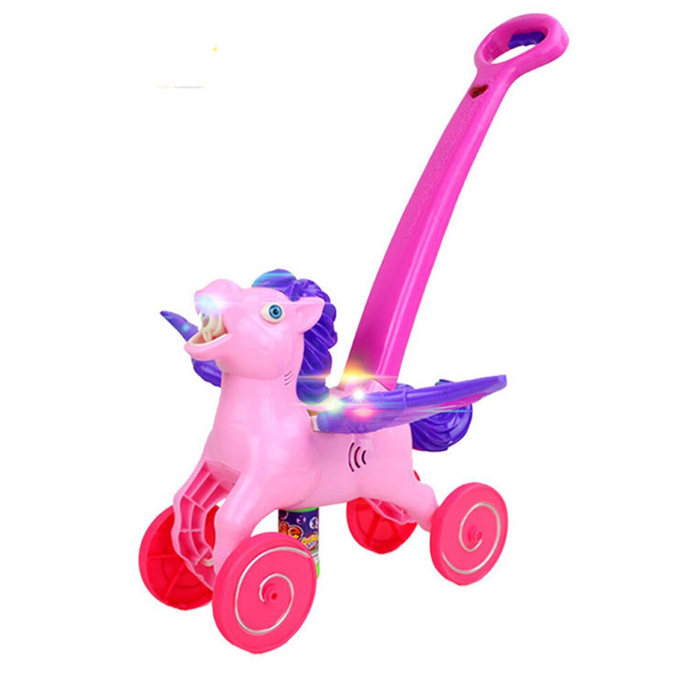 Elektronische Bubble Maaier Walker Bubble Blower Machine Met Muziek Outdoor Game Push Speelgoed Voor Kinderen Kids Outdoor Play: Pink