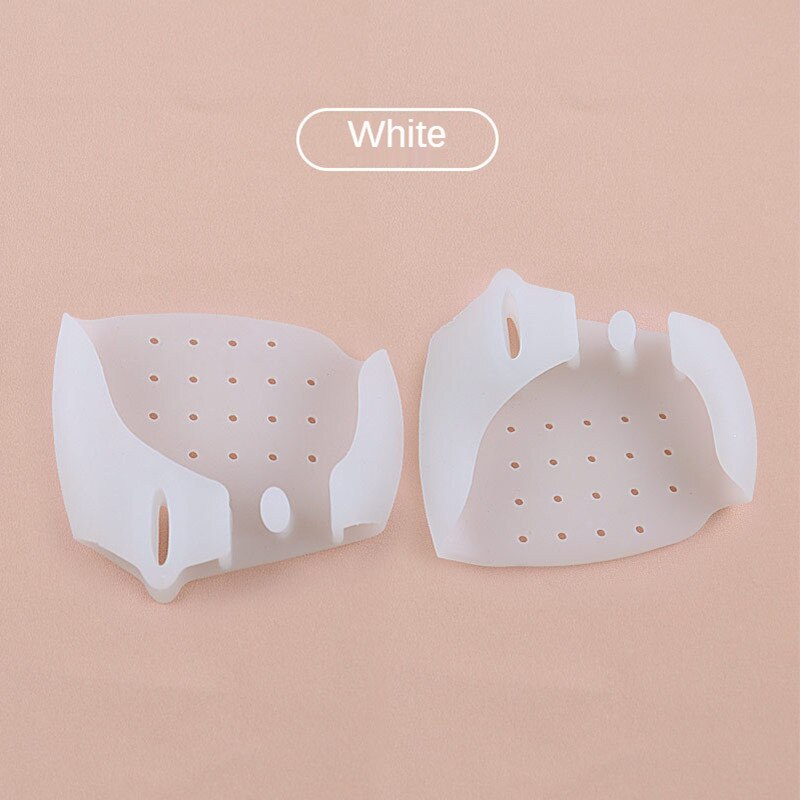 Separatore punta punta in Silicone morbido a tre fori per punta valgo correzione punta separatore infermieristica avampiede Pad: White