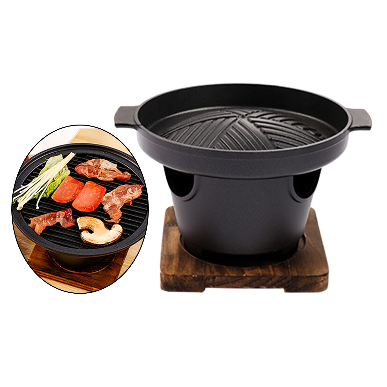 BBQ Grill BBQ Oven Plate Alcohol Stove Smokeless Non-stick Triangular Furnace Table Grill Charcoal Grill Outdoor Picnic Utensil