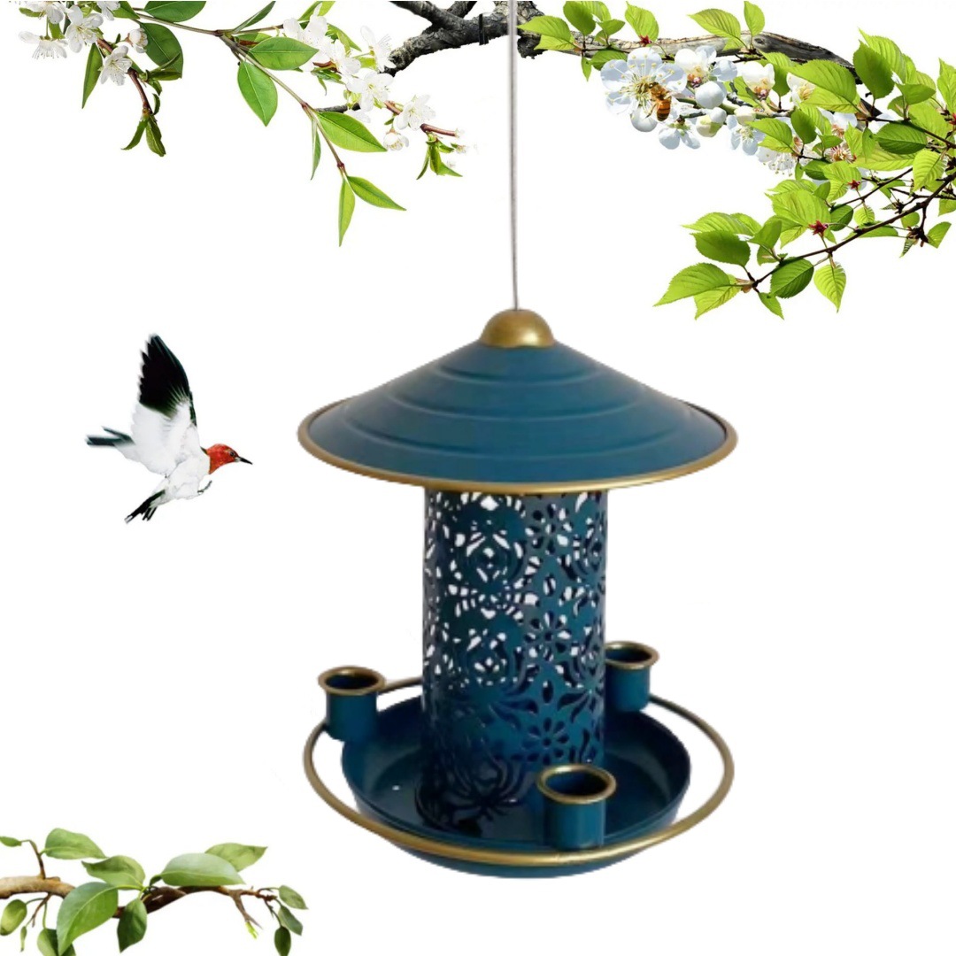 1 stuks ijzeren vogelvoeder voor tuin, balkon en binnenplaats – duurzame metalen hangende vogelhuisdecoratie, gebruik van vogelvoeding