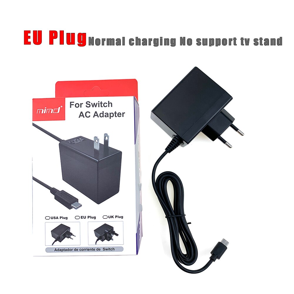 Ładowarka AC USB-C do Nintendo Switch / Lite - Zasilacz UE/USA Szybkie Ładowanie: Normalne ładowanie Wtyczka EU